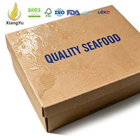 Boîte à fruits de mer en carton ondulé ciré personnalisée en deux parties, emballage étanche pour les transformateurs de poisson, transport en entrepôt frigorifique