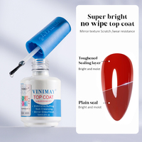 Vinimay Flagship Top Coat Gel Sans Essuyage 15ml UV LED Soak Off Fini Miroir Brillant Sans Nettoyage Fournitures pour Salons de Manucure OEM ODM