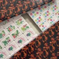 Tuiles de Mahjong américaines de luxe en acrylique gravé à 4 couches, motif léopard écaille de tortue, 1,24 x 0,91 x 0,63 pouces, 160 pièces