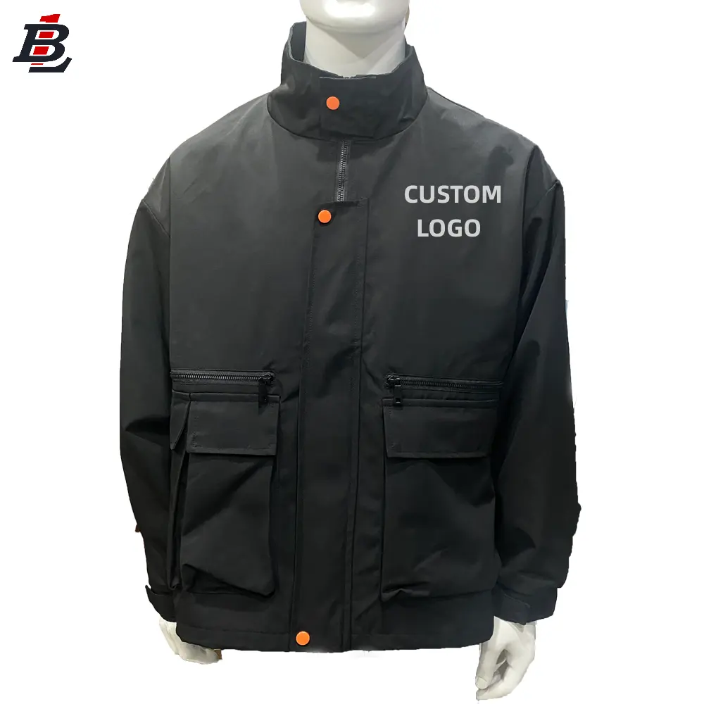 Men's fashion plus size custom logo Polyester worker jackets jack designer outdoor windbreaker work Hiking Jackets for men coat