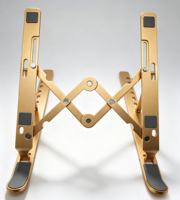 Support pliable en aluminium pour ordinateur portable, réglable en hauteur et multi-angles, avec revêtement en caoutchouc silicone anti-rayures, pour tablettes et ordinateurs portables