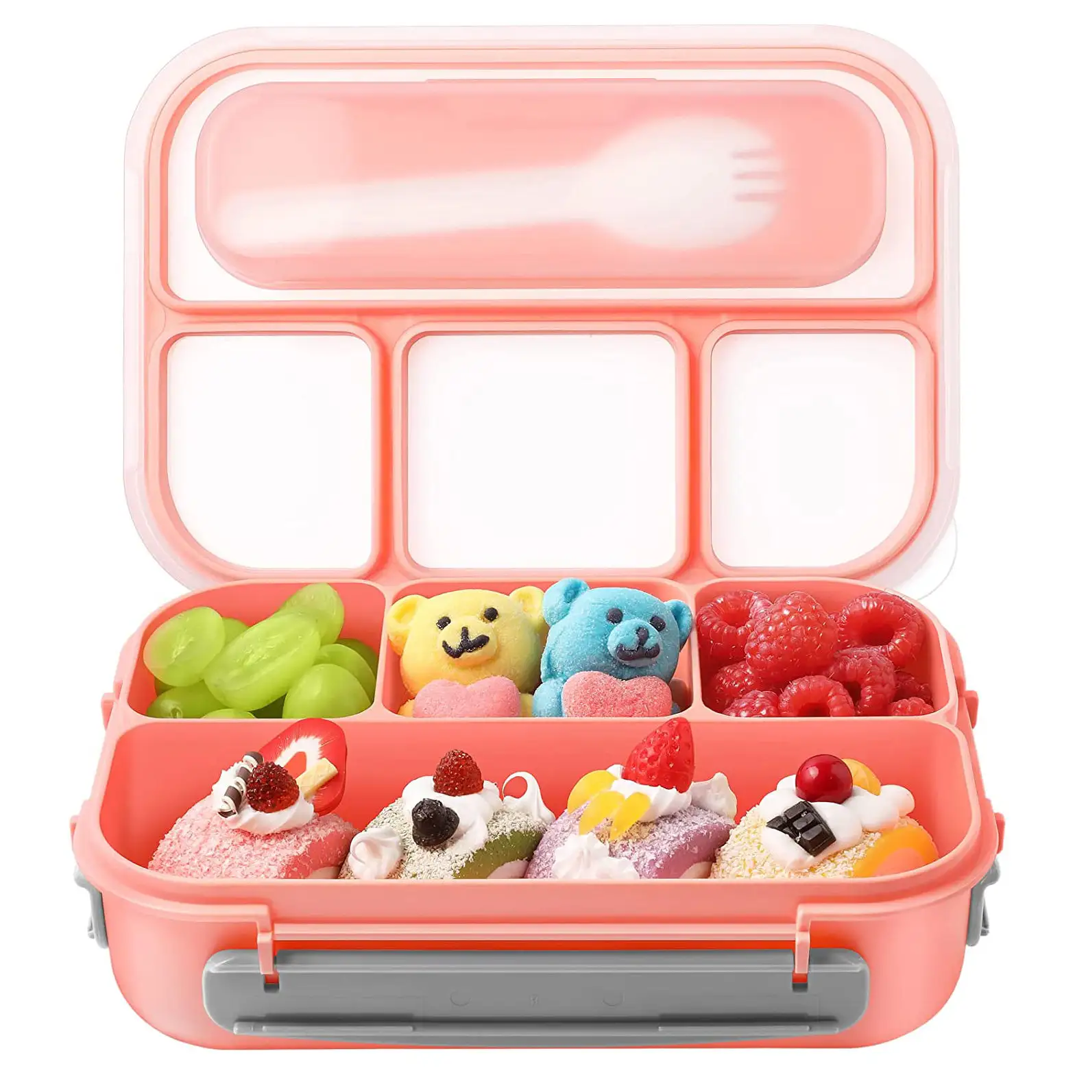 Bento Box Adult Lunch BoxKids Lunch Containers for Adults/Kids/Toddler 1300ML-4 Compartment Bento Lunch Box