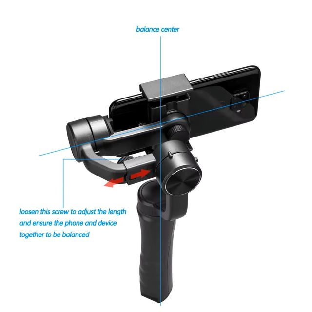 F6 Universal Handheld 3-Axis Anti-Shake Stabilizer ABS Frame Adjustable Height 2200mAh Battery Gimbal Mobile Phone TikTok Live
