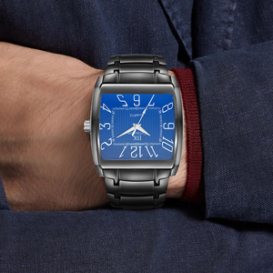 Colección IIK, reloj de cuarzo clásico para hombre, caja cuadrada, banda de aleación, 3 ATM, resistente al agua, Simple, informal, a la moda, Montre Homme - Product Image 3