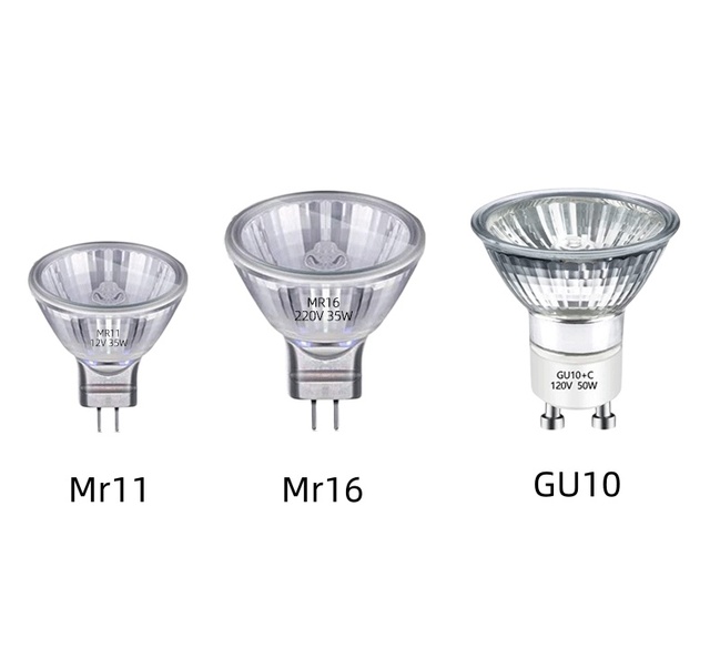 GU10 Mr16 Mr11 WAX Halogen Lamp Bulb Light 110V 230V 12V 35W 50W UVA Reptile Heating Quartz Glass Tungsten Filament Dimmable