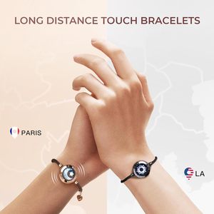 Long Touch Bracelets Couples Smart <b>Light</b> Vibration for Pairing <b>Rope</b> Valentine's Day Gifts Him Her Women Men - Product Image 2