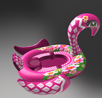 Grand flotteur gonflable écologique en PVC en forme de flamant rose pour la piscine, idéal pour la plage et les fêtes estivales, capacité 3-5 personnes