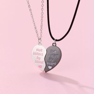 Collar Pareja magnético No Sister by Blood but Sister by Heart BFF Collar para Bestie Magnet Attract Heart Puzzle Necklace Set - Product Image 5