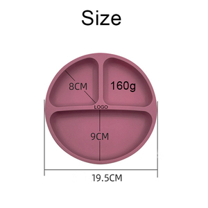 Silicone sans BPA de qualité alimentaire pour tout-petits enfants Vaisselle d'entraînement Plaques d'aspiration divisées Ensemble d'alimentation - Product Image 2