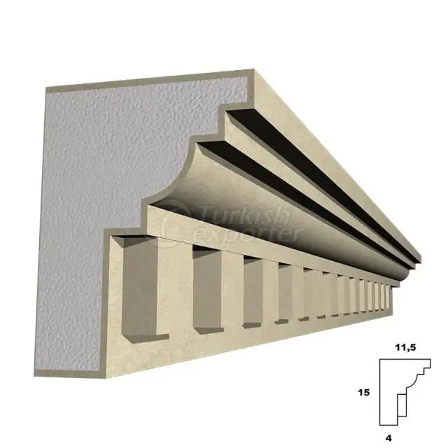 Building Exterior Decorative Light Weight EPS Foam Dentil Cornice Eave Mouldings