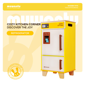 Jouet de cuisine <span class=keywords><strong>en</strong></span> <span class=keywords><strong>bois</strong></span> MUWANTU, machine à glaçons pour <span class=keywords><strong>réfrigérateur</strong></span>, pour les enfants de plus de 3 ans, 40x30x75,5 cm - Product Image 2