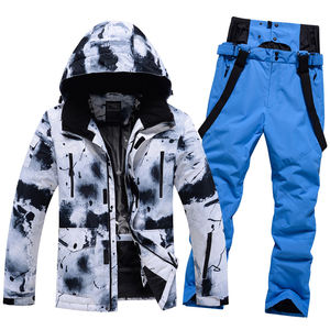 Tuta da sci impermeabile per uomo invernale antivento giacca da sci calda spessa e pantaloni da neve Set <span class=keywords><strong>abbigliamento</strong></span> da snowboard maschile all'aperto - Product Image 5