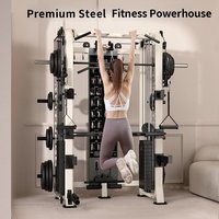 Smith Machine Multifungsi Squat Bench Press Stand Dengan Cable Crossover untuk Kebugaran di Rumah