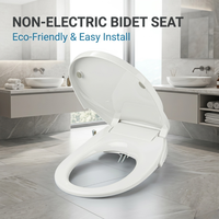 Siège de bidet hygiénique pour la maison, réglable en pression d'eau, sans électricité, en plastique PP, autonettoyant, double buse, ajustement universel