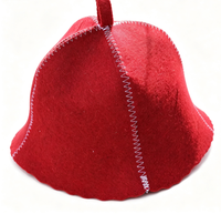 Chapeau en feutre de laine pour sauna avec boucle de suspension, chapeau pratique pour banya, accessoire de sauna pour la vente en gros