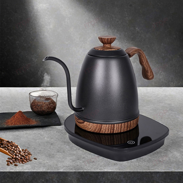 Quality Electric White Pour Over Coffee Maker Goose Neck Kungfu Tea Pot Water Heater Jug Led Switch Gooseneck Electric Kettle