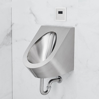 Urinario de Acero Inoxidable SUS304 Montado en la Pared con Sensor, Descarga Automática Sin Contacto, Accesorio de Baño Comercial Resistente al Vandalismo