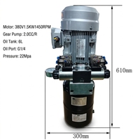 Unidad de Potencia Hidráulica de Doble Solenoide de 380V 1.5KW, 22Mpa, Tanque de 6L, Paquete de Potencia Hidráulica HP