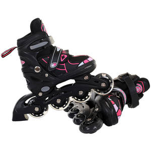 Patines de ruedas ajustables en línea de cuero PU con letras impresas de tela de malla <span class=keywords><strong>y</strong></span> PU unisex - Product Image 5