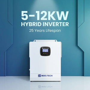ระบบไฮบริดพลังงานแสงอาทิตย์ BEES TECH แบบ Pure Sine Wave รองรับการเชื่อมต่อแบบ On/Off Grid กำลังไฟ 5KW 6kw 10kw 12kw พร้อมระบบ Dual MPPT และรองรับการเชื่อมต่อแบบขนานผ่าน WIFI มาตรฐาน - Product Image 1
