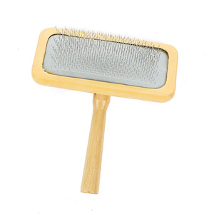 Peigne pour chien simple en gros, en acier inoxydable et plastique, avec poignée en bois, portable - Product Image 3