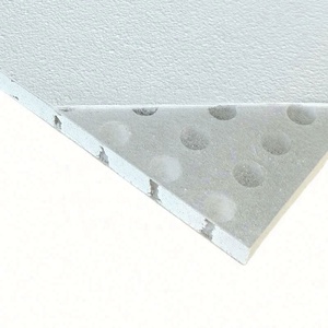 Système acoustique monolithique <span class=keywords><strong>en</strong></span> plaques de plâtre sans joint, finition plâtre, grille perforée pour <span class=keywords><strong>faux</strong></span>-<span class=keywords><strong>plafond</strong></span> et mur, et sable pour murs. - Product Image 1