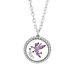 Collier avec pendentif arbre de vie en acier inoxydable, aromathérapie, bijoux avec diamant - Product Image 6