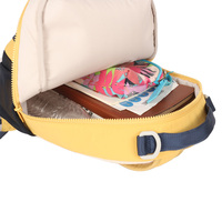 Sac à dos léger en nylon jaune pour enfants, sac à dos décontracté imperméable pour l'école, la vie quotidienne et les activités de plein air