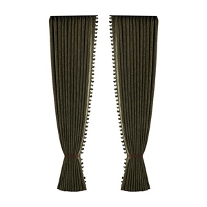 Nam Pháp sang trọng phong cách cổ điển rèm cửa retro màu xanh lá cây Jacquard Chenille Màn phòng ngủ cửa sổ valances rèm cửa cao cấp - Product Image 5