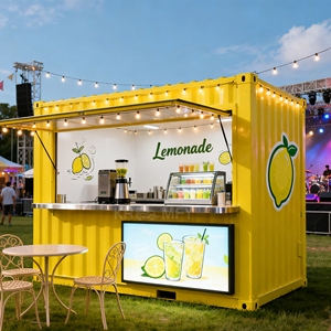 Café mobile préfabriqué en conteneur maritime, remorque alimentaire contemporaine à haute utilisation de l'espace - Product Image 2