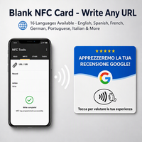 Carte de commentaires Google en italien, 16 options de langues, réinscriptible 100 000 fois, carte de table en acrylique personnalisée pour les commentaires 5 étoiles