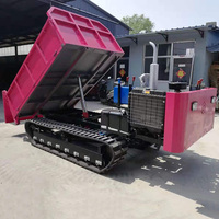 Mini-dumper de construction électrique à chenilles avec benne hydraulique basculante, engin de transport pour travaux de terrassement