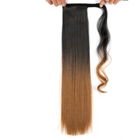 22 pouces Longue Ligne Droite Synthétique Cheveux Queue de Cheval Queue de Poney Faux Cheveux Extensions Postiche Fairy Tail Épingles À Cheveux