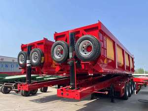 Semi-remorque à benne arrière de 50 tonnes, 4 essieux, avec suspension pneumatique, à vendre - Product Image 4