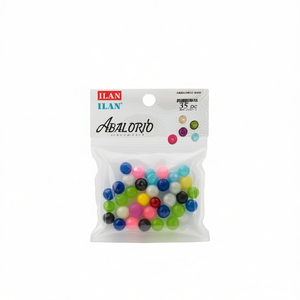 ILAN Abalorio 8mm Multicolor <b>Beads</b> for Jewelry Making 35pc - Product Image 2