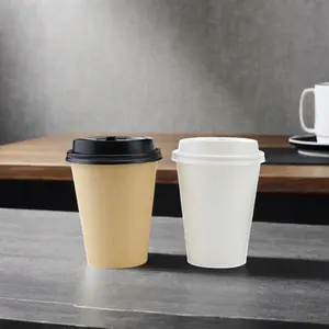 VIRTUES Vaso de papel 100% biodegradável Compostável Copo de papel revestido de PLA para café de dupla camada
