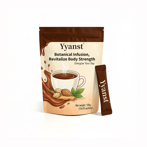 Café instantané à l'extrait botanique de ginseng naturel 10g*10 sachets, boisson pure et brute à base de plantes, sachet refermable Brown Splash - Product Image 1