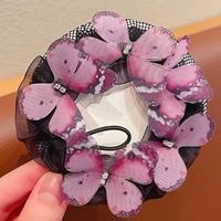 Fleur de tête en mousseline minimaliste ornée de papillons pour examen de certification de danse latine et de ballet pour filles, idéale pour toutes les occasions