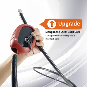 Cerradura de <span class=keywords><strong>cable</strong></span> ajustable larga de 12mm de diámetro grueso de llave <span class=keywords><strong>extra</strong></span> mecánica antirrobo de alta resistencia para almacén de montaña - Product Image 4