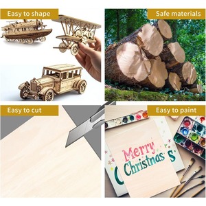 Tablero de <span class=keywords><strong>Madera</strong></span> de Paulownia Natural de 300*300*6mm, <span class=keywords><strong>Madera</strong></span> Contrachapada Comercial Cortada con Láser, Tablero de <span class=keywords><strong>Madera</strong></span> de Tilo para Manualidades, Rompecabezas 3D - Product Image 4