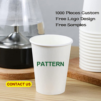 Vasos de Papel Kraft de Pared Simple Personalizados Directo de Fábrica, 7oz 9oz, Desechables para Bebidas Calientes (Té/Café/Jugo)
