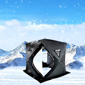 Lều xông hơi ngoài trời 3-4 người, 4 mùa, dày dặn, dùng được cho câu cá trên băng mùa đông, có cửa sổ lớn & lỗ khói mở nhanh, di động - Product Image 4