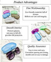 Étui à lunettes en PVC transparent en gros, plusieurs couleurs, boîte à lunettes semi-rigide en plastique, grande capacité, résistant à la pression