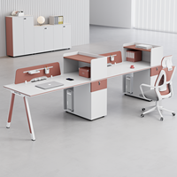 Bureau d'ordinateur moderne pour employés avec écran de confidentialité intégré |   Bureau modulaire pour 2, 4 ou 6 personnes, bureau d'entreprise à plan ouvert