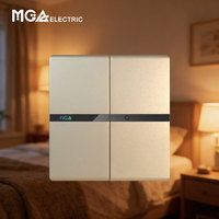Interruptor de Pared Eléctrico Estándar Universal de Nuevo Diseño MGA, Interruptor de Luz de 2 Vías y 1 Grupo, Dorado, 10A 250v