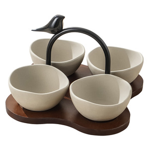 Ciotola Cinese in Ceramica Grezza con Scomparti, Stile Retrò, Durevole ed Ecologica, Design a Forma di Pappagallo, per Snack e Frutta Secca, Ideale per il Capodanno - Product Image 5