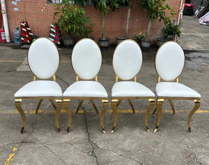 Hot Sale Hotel Furniture Round Back Gold Stainless Steel Wedding Chairs Cross Legs Banquet Chair with Back <b>Flower</b> - Product Image 5