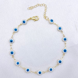 JML Gran Oferta Oro Laminado <span class=keywords><strong>14K</strong></span> Pulsera de Ojo Turco Azul de la Suerte para Hombres y Mujeres - Product Image 3