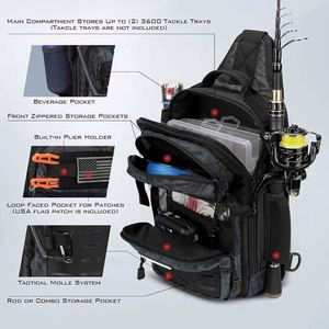 Free Sample custom Fishing Sling Tackle <b>Storage</b> Bag Sling Tool Bag for Fishing Hiking Hunting <b>Camping</b> - Product Image 5