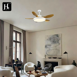 Plafonnier LED moderne à intensité variable, ventilateur de plafond Wifi 5 pales avec lampe pour salon - Product Image 6
